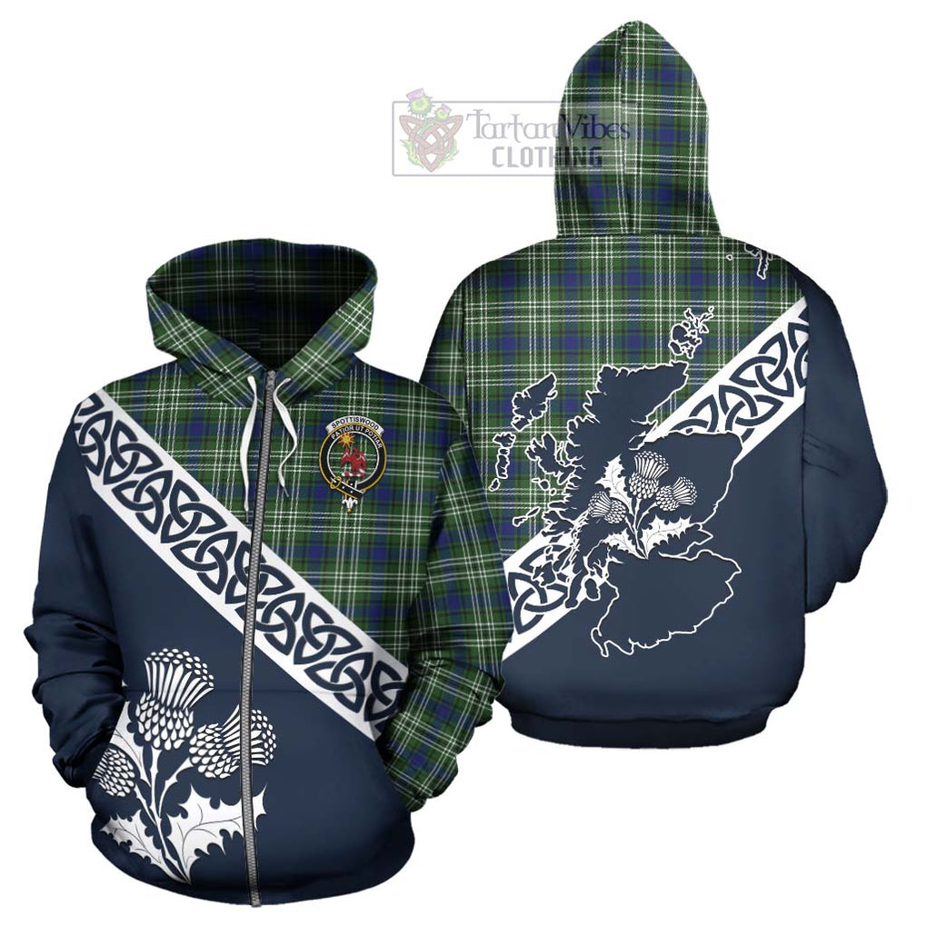 Spottiswood Tartan Hoodie Featuring Thistle and Scotland Map - Tartan Vibes Clothing