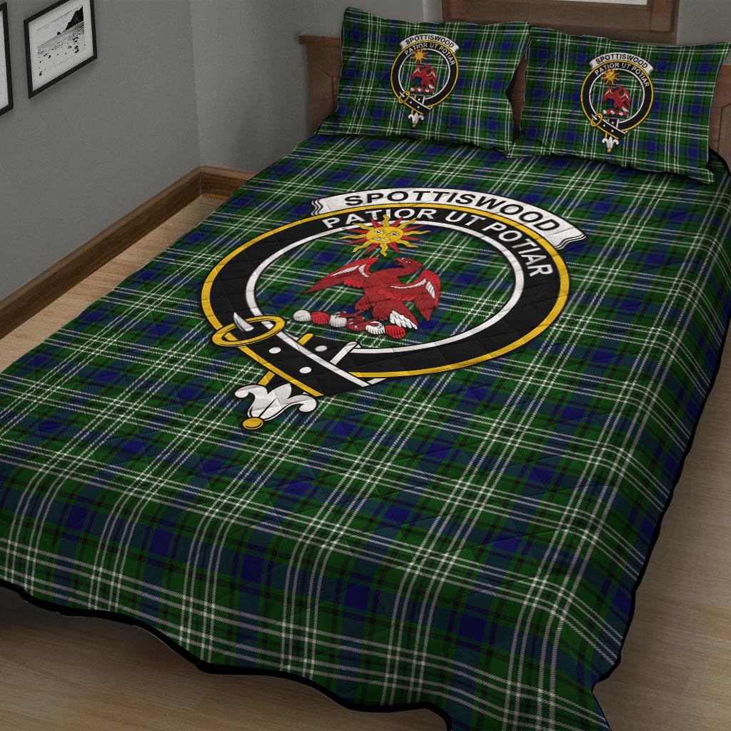 Spottiswood Tartan Quilt Bed Set with Family Crest - Tartan Vibes Clothing