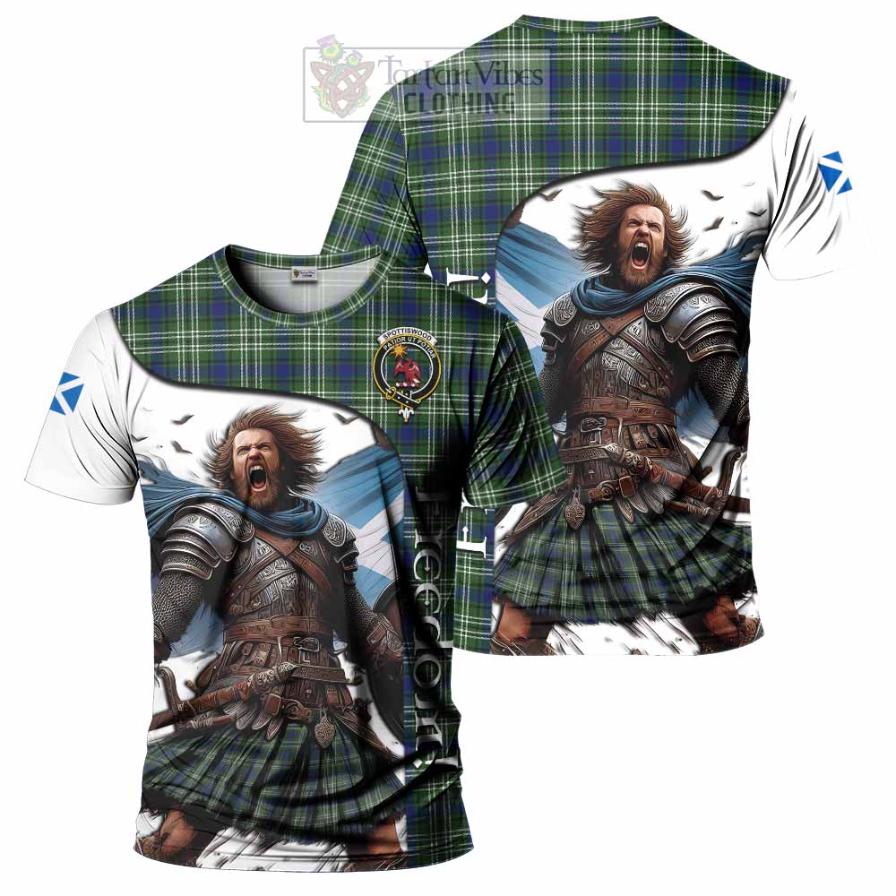 Spottiswood Crest Tartan T-Shirt Inspired by the Freedom of Scottish Warrior - Tartan Vibes Clothing