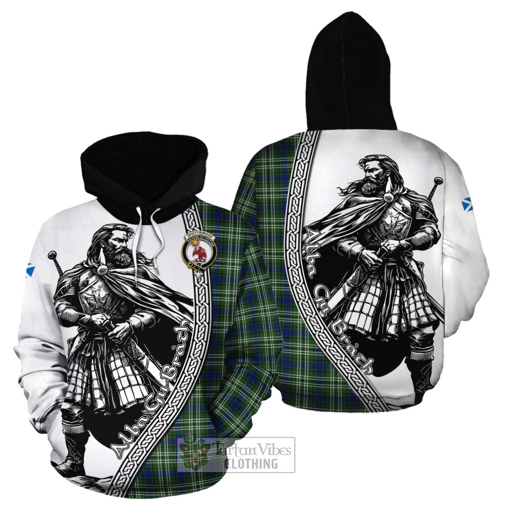 Spottiswood Tartan Clan Crest Cotton Hoodie with Highlander Warrior Celtic Style Zip Hoodie - Tartan Vibes Clothing