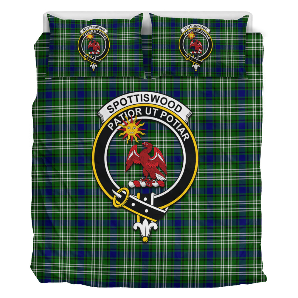 Spottiswood Tartan Bedding Set with Family Crest - Tartan Vibes Clothing