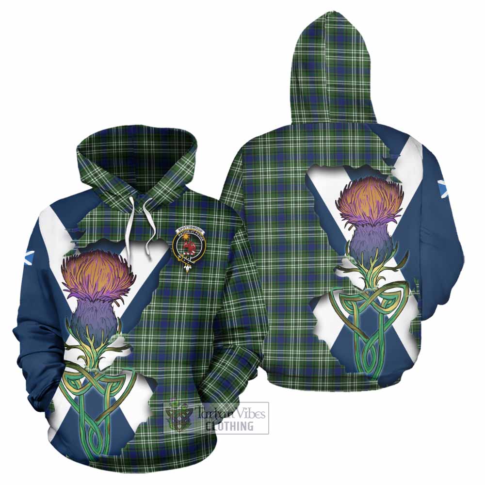 Tartan Vibes Clothing Spottiswood Tartan Family Crest Hoodie Scottish Thistle Celtic Inspired