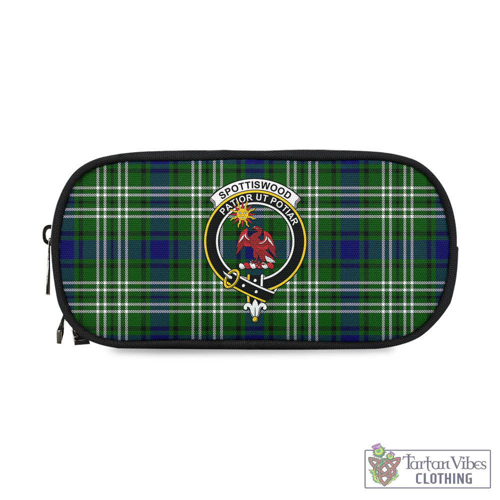 Spottiswood Tartan Pen and Pencil Case with Family Crest - Tartan Vibes Clothing