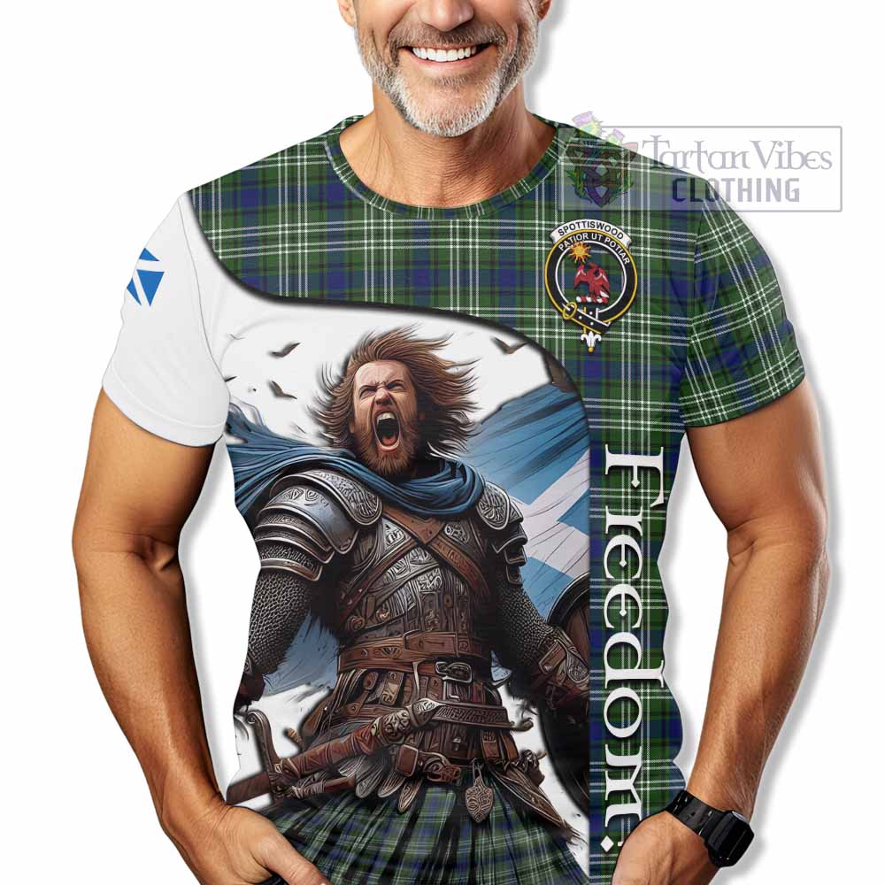 Spottiswood Crest Tartan T-Shirt Inspired by the Freedom of Scottish Warrior - Tartan Vibes Clothing