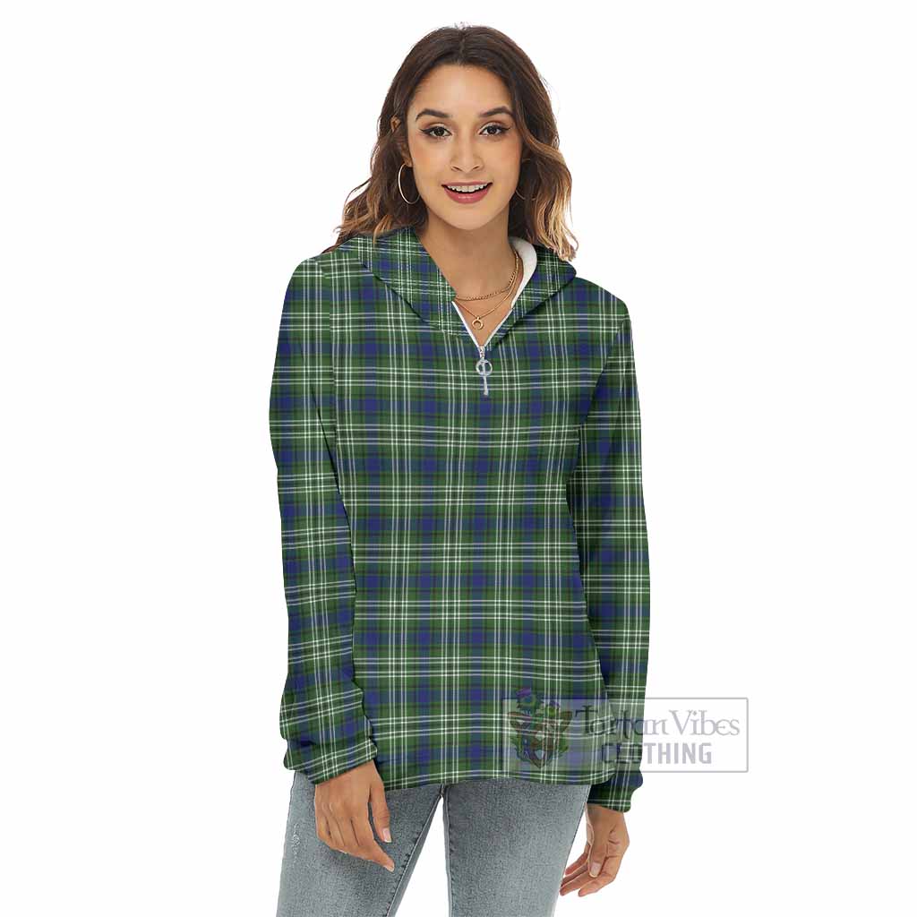 Spottiswood Tartan Women's Borg Fleece Hoodie with Half Zip - Tartan Vibes Clothing