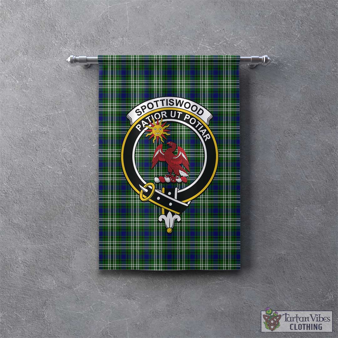 Spottiswood Tartan Gonfalon, Tartan Banner with Family Crest - Tartan Vibes Clothing