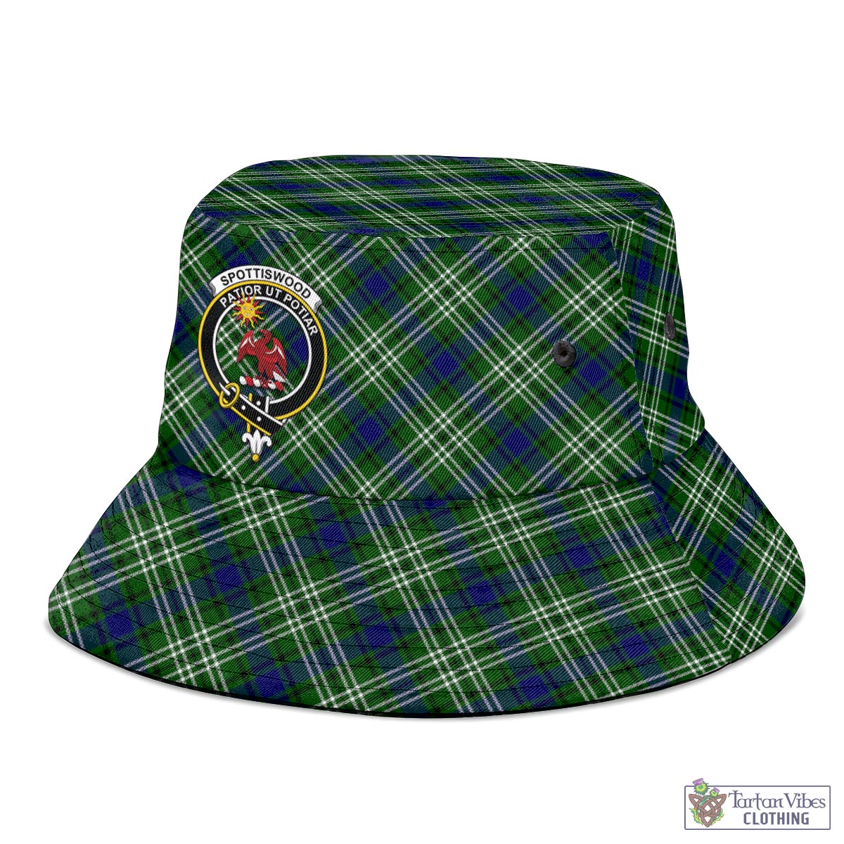 Tartan Vibes Clothing Spottiswood Tartan Bucket Hat with Family Crest