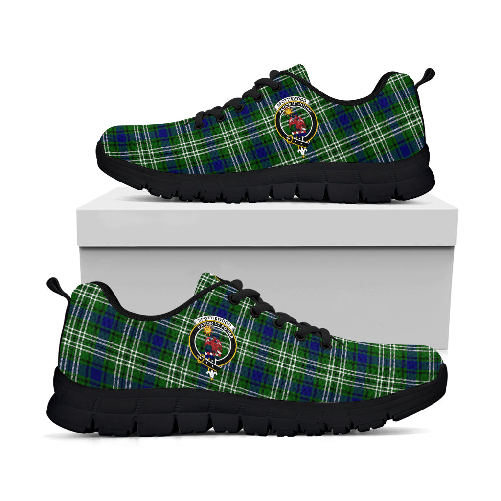 Spottiswood Tartan Sneakers with Family Crest - Tartan Vibes Clothing