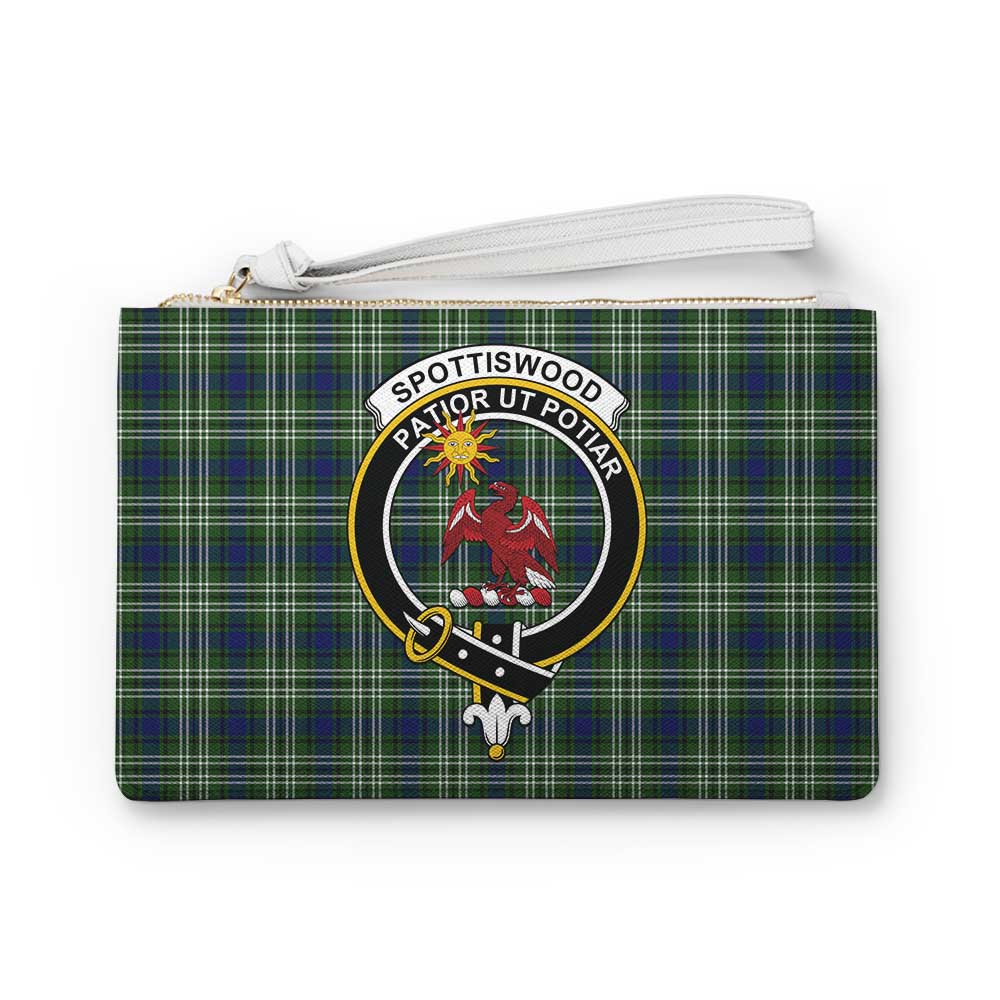 Tartan Vibes Clothing Spottiswood Family Crest Tartan Clutch Bag