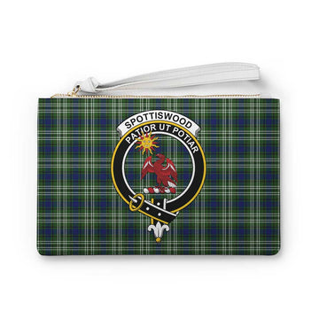 Tartan Vibes Clothing Spottiswood Family Crest Tartan Clutch Bag