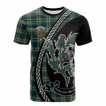 Spottiswood Family Crest Tartan Cotton T-shirt Alba Thistle Inspired - Tartan Vibes Clothing