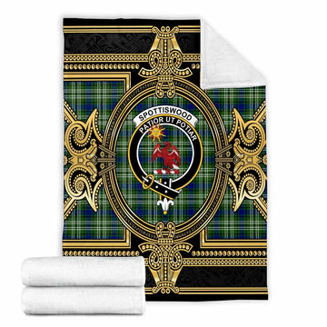 Spottiswood Scottish Tartan Crest Blanket Royal Stylized