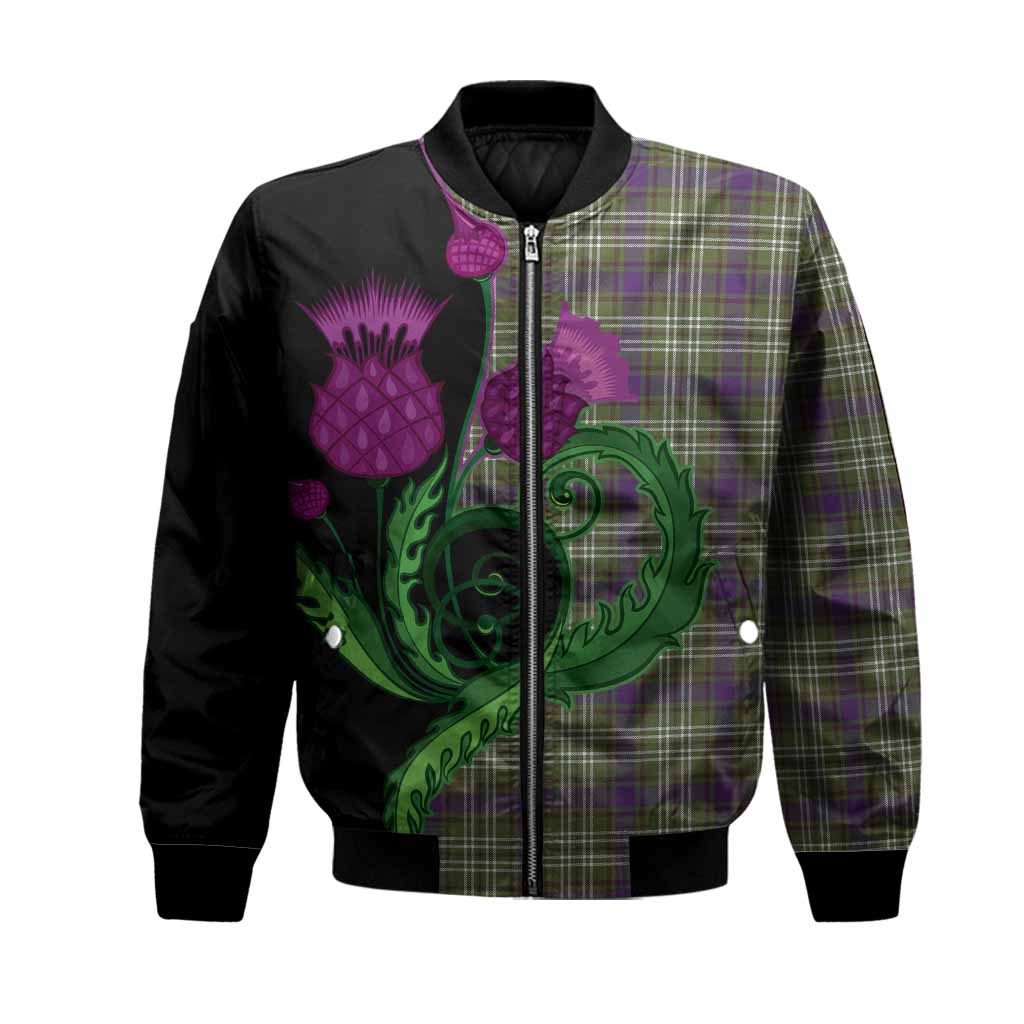 Spottiswood Tartan Bomber Jacket Traditional Scottish Thistle