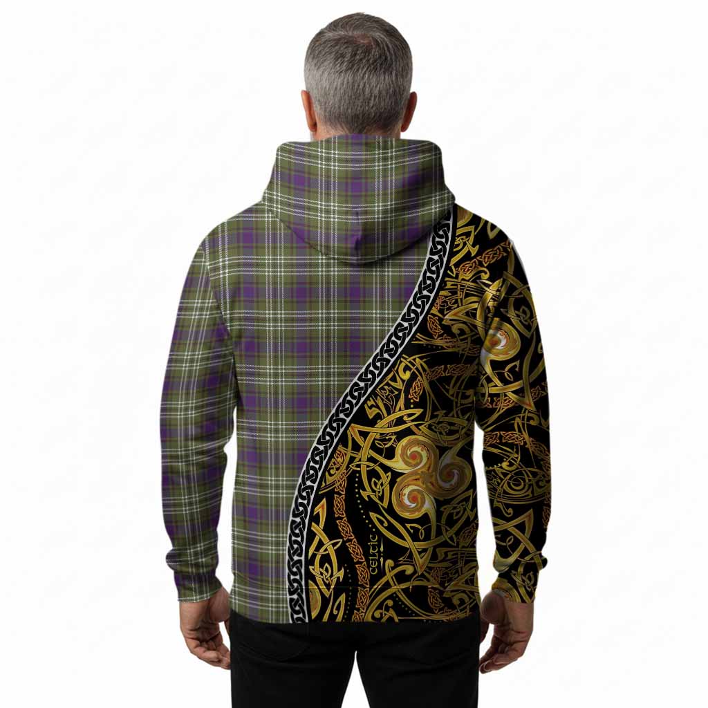Spottiswood Tartan Crest Hoodie Celtic Knot and Triple Trickle Spiral Symbols