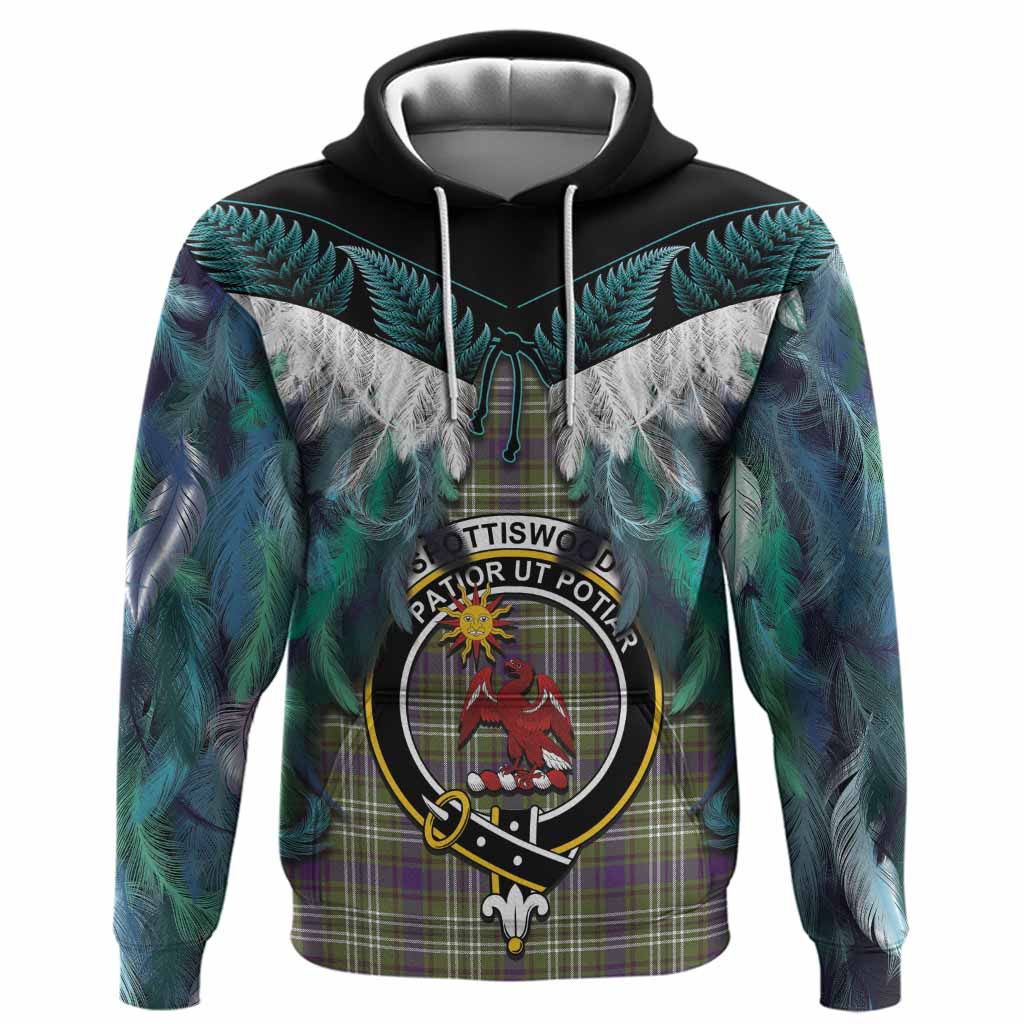 Spottiswood Tartan Crest Hoodie New Zealand Maori Korowai Cloak
