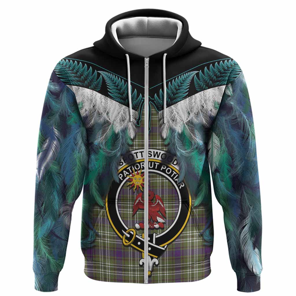 Spottiswood Tartan Crest Hoodie New Zealand Maori Korowai Cloak