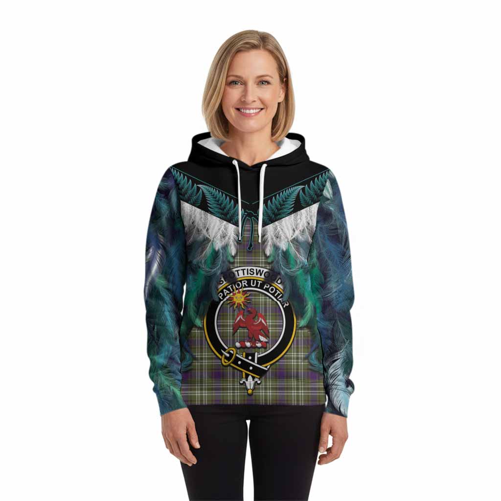 Spottiswood Tartan Crest Hoodie New Zealand Maori Korowai Cloak
