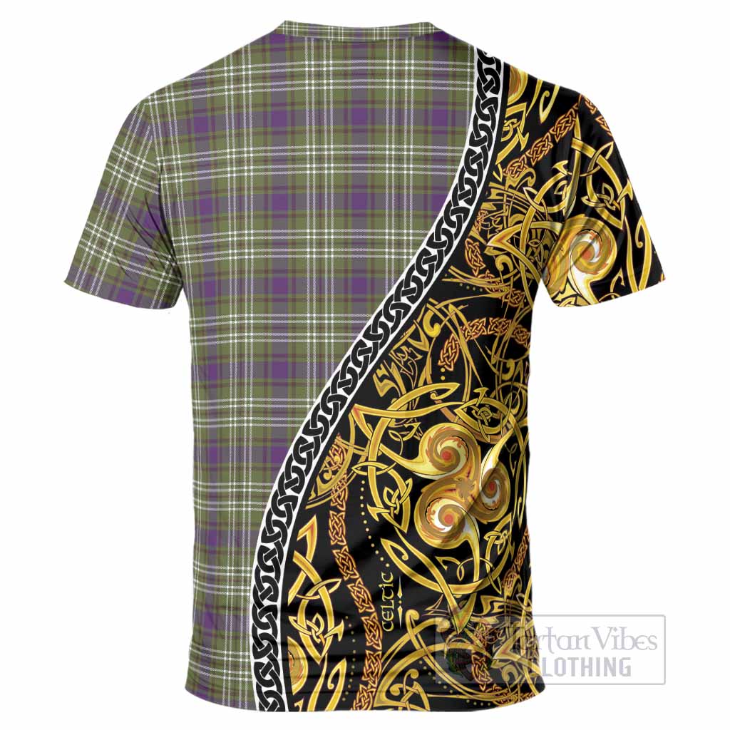 Spottiswood Tartan Crest T-Shirt Celtic Knot and Triple Trickle Spiral Symbols