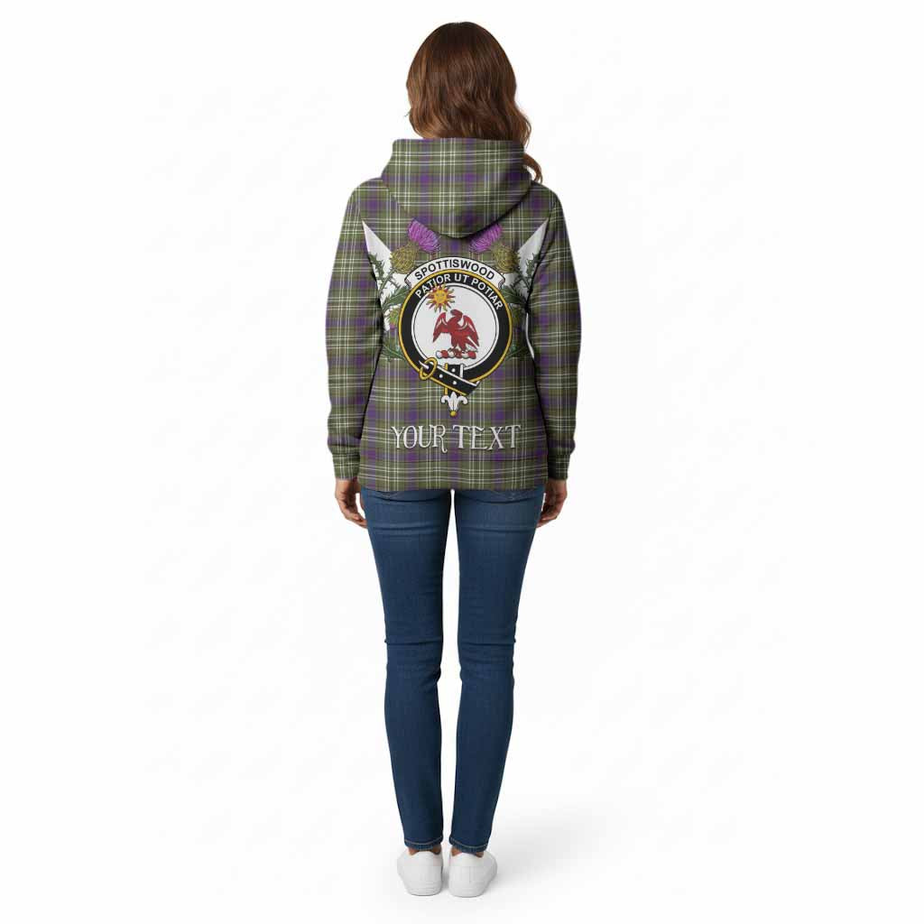 Spottiswood Tartan Family Crest Cotton Hoodie Scottish Burns Night Thistle Floral