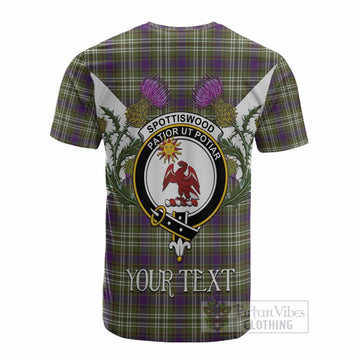 Spottiswood Tartan Family Crest Cotton T-shirt Scottish Burns Night Thistle Floral