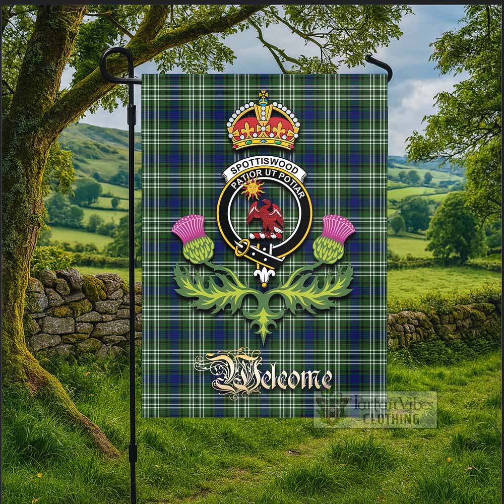 Spottiswood Tartan Family Crest Garden Flag Royal Thistle Welcome Style - Tartan Vibes Clothing
