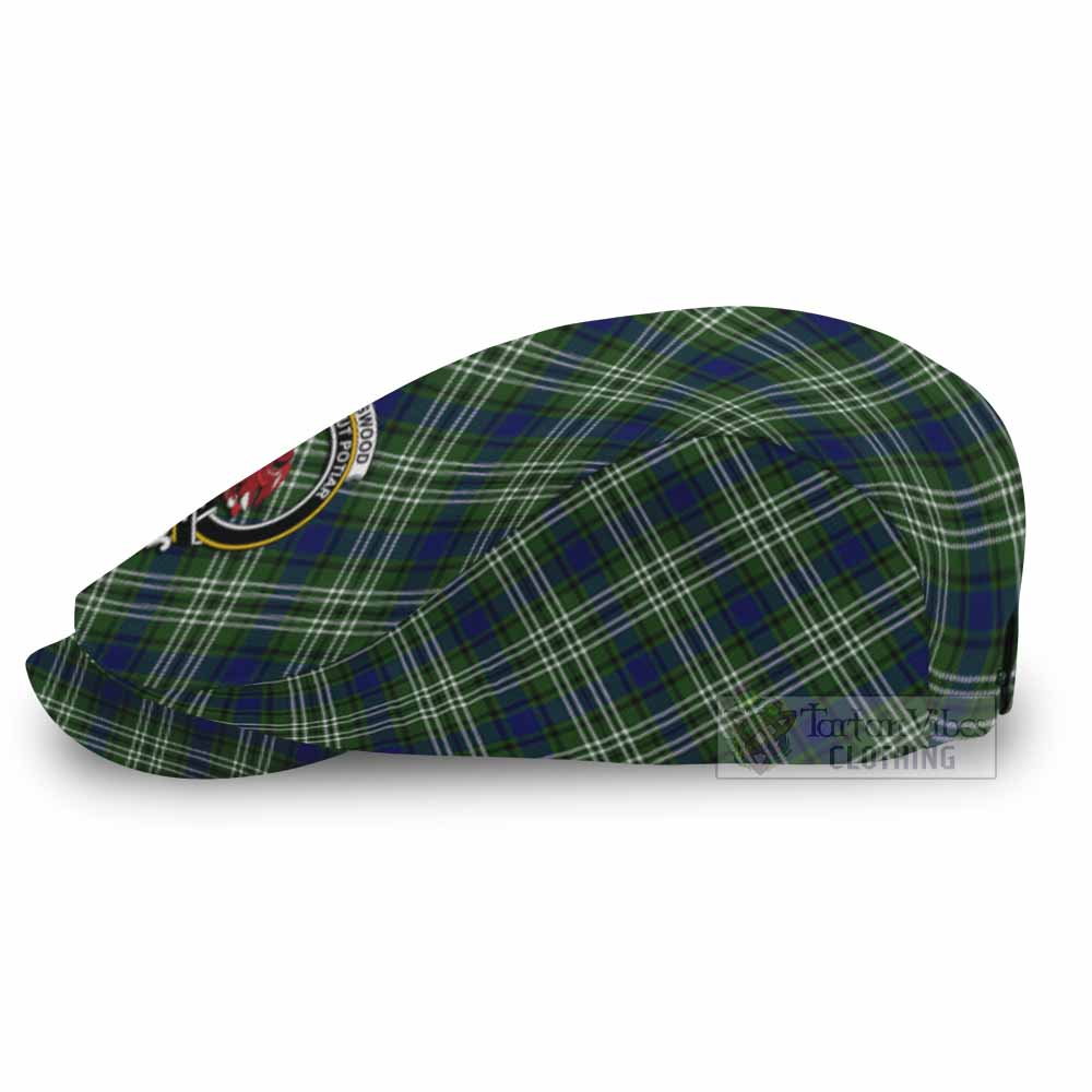 Spottiswood Tartan Flat Cap, Jeff Cap Cross Style with Family Crest - Tartan Vibes Clothing