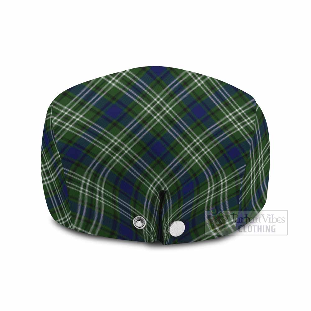 Spottiswood Tartan Flat Cap, Jeff Cap Cross Style with Family Crest - Tartan Vibes Clothing