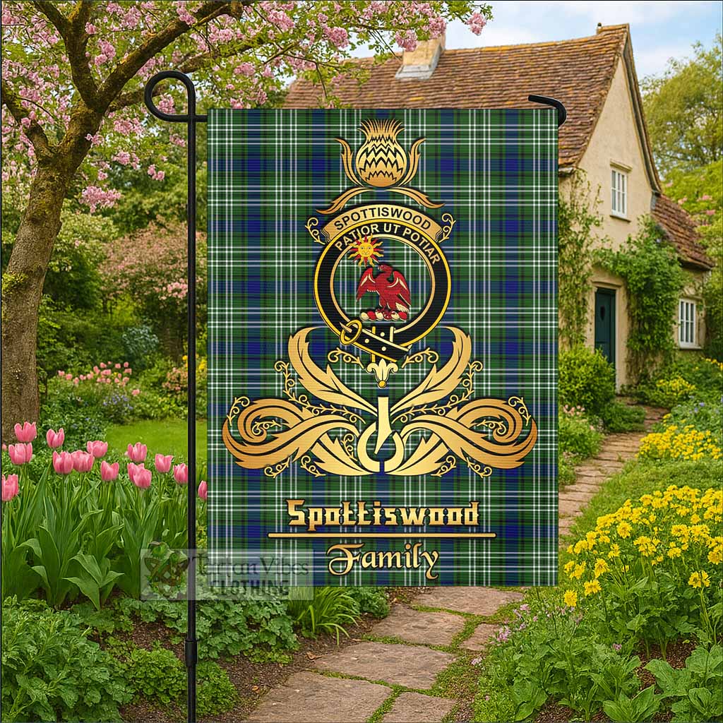 Spottiswood Tartan Garden Flag with Highland Thistle Cherish Family Crest Style - Tartan Vibes Clothing