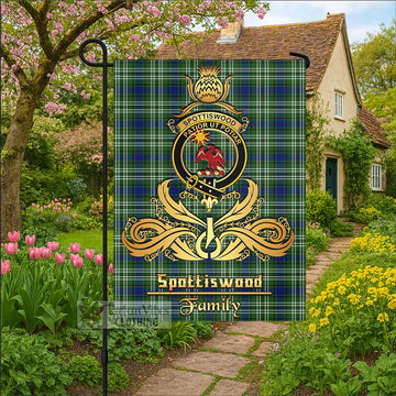 Spottiswood Tartan Garden Flag with Highland Thistle Cherish Family Crest Style