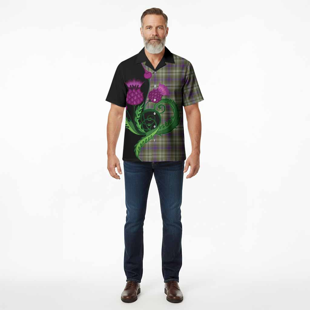 Spottiswood Tartan Hawaiian Shirt Traditional Scottish Thistle