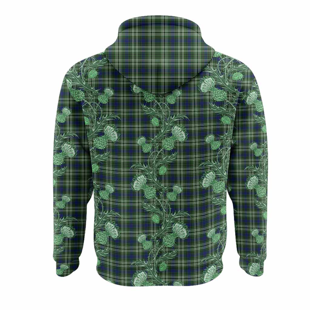 Spottiswood Tartan Hoodie Seamless Scottish Thistle Flowers