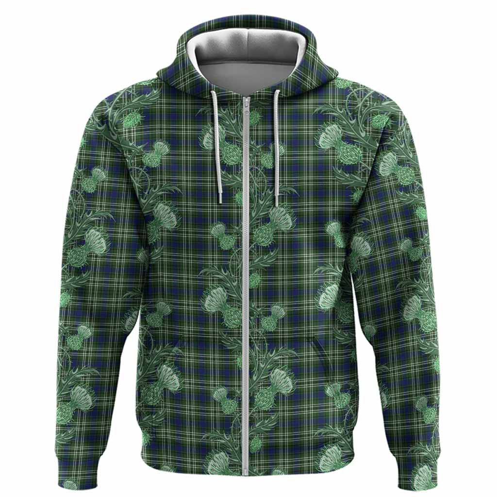 Spottiswood Tartan Hoodie Seamless Scottish Thistle Flowers