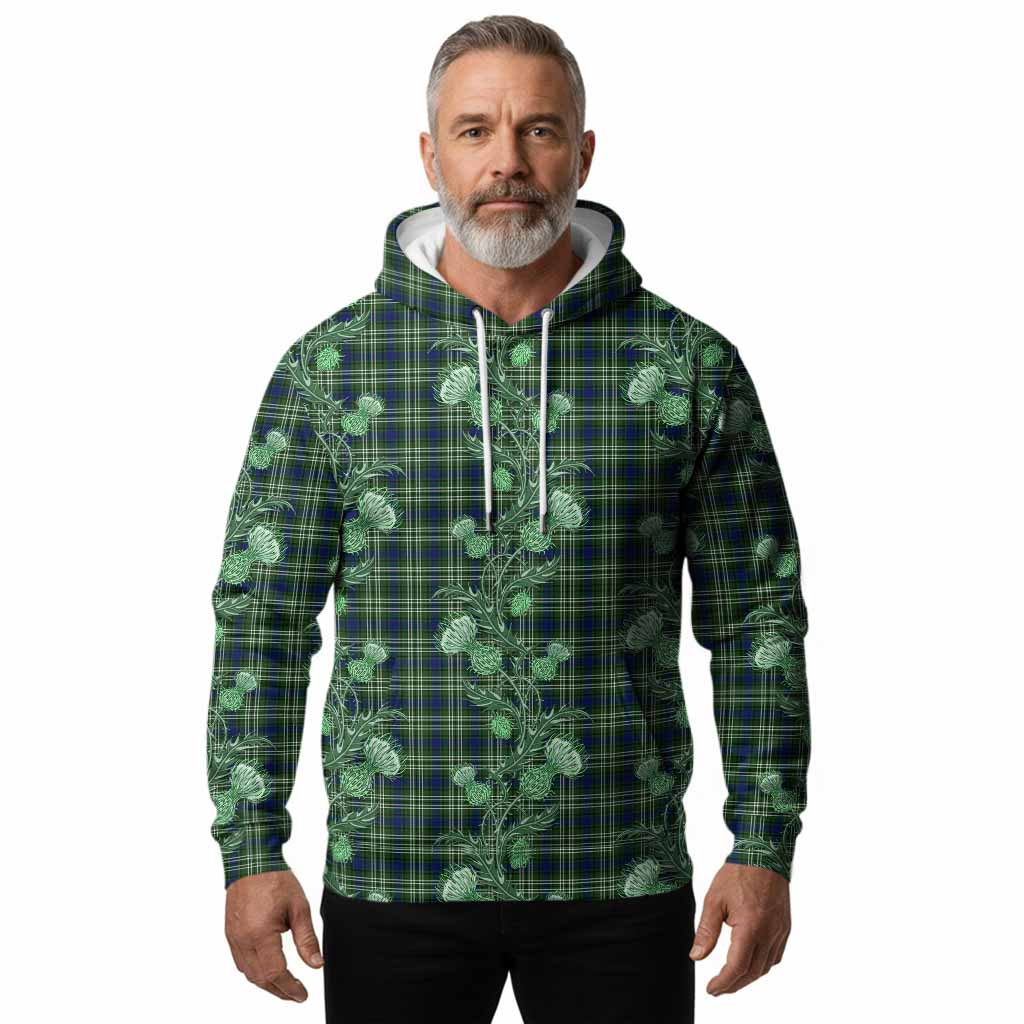 Spottiswood Tartan Hoodie Seamless Scottish Thistle Flowers