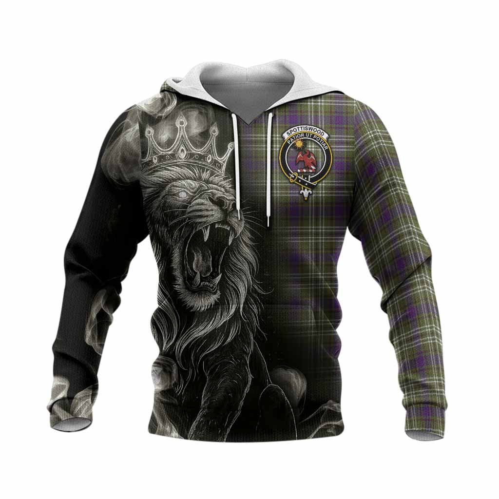 Spottiswood Tartan Knitted Hoodie Roaring Lion Heritage