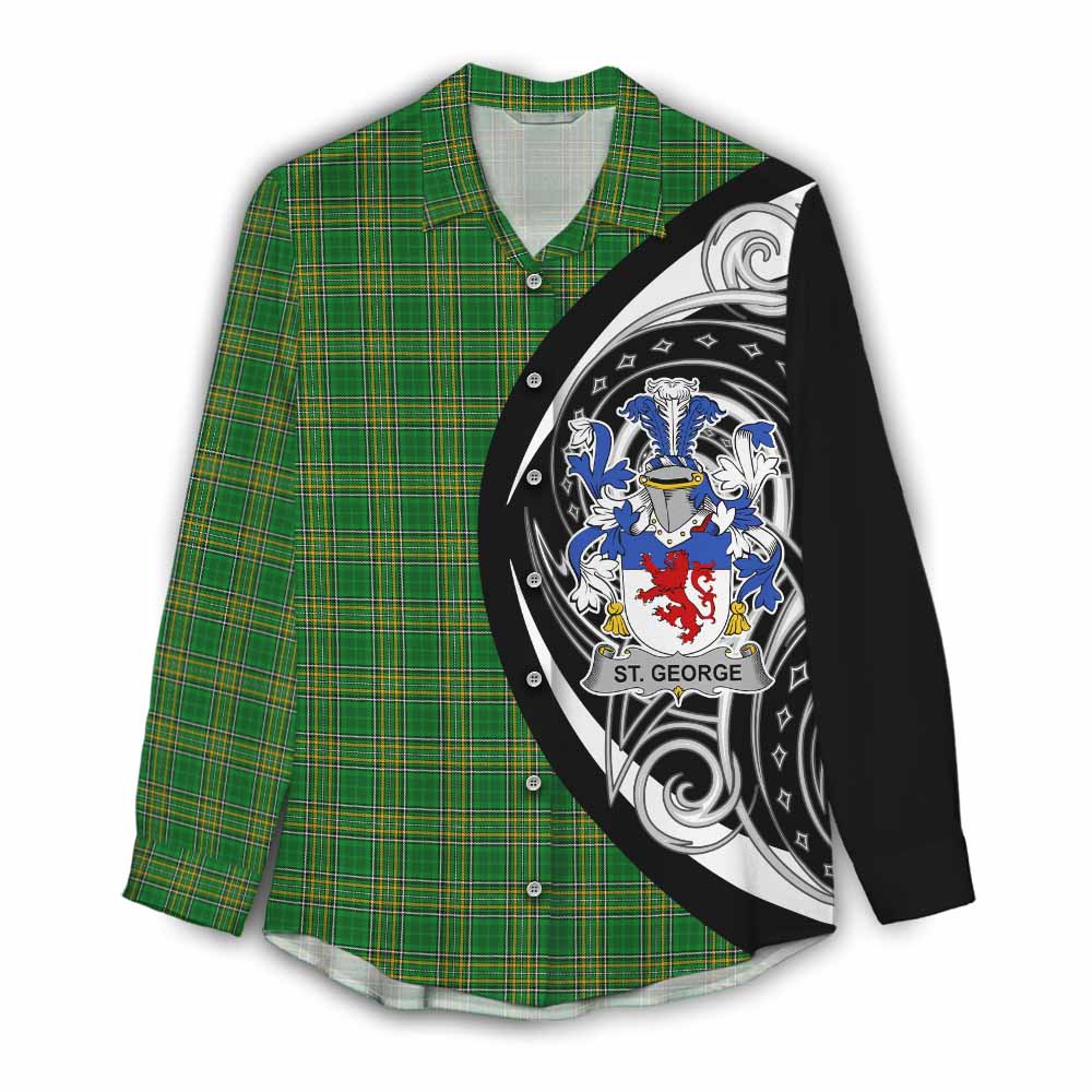 St. George Irish Clan Women's Casual Shirt Celtic Circle Style Female - Tartan Vibes Clothing