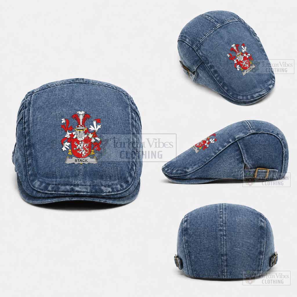 Stack Irish Coat of Arms Washed Flat Cap - Unisex Jeff Cap One Size (Adjustable) Medium Blue - Tartan Vibes Clothing