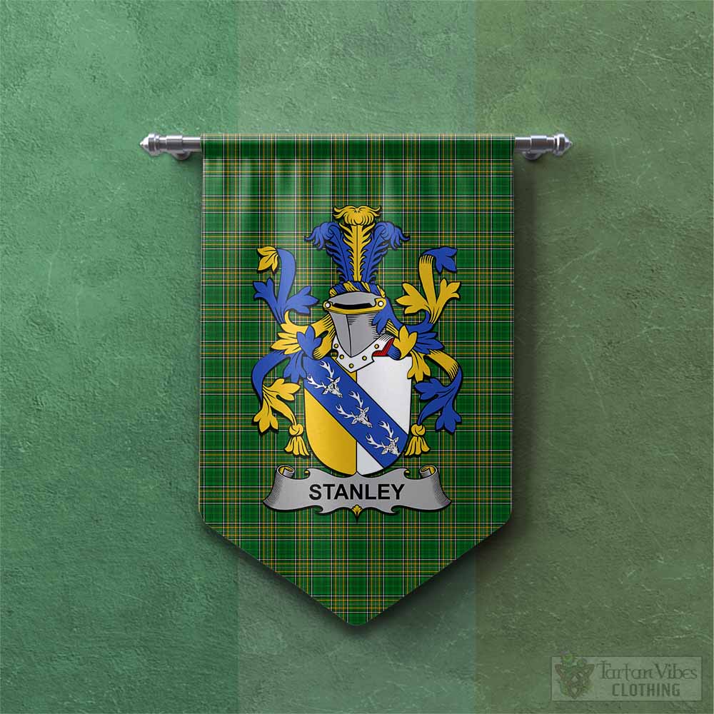 Tartan Vibes Clothing Stanley Irish Clan Tartan Gonfalon, Tartan Banner with Coat of Arms