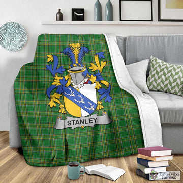 Tartan Vibes Clothing Stanley Irish Clan Tartan Blanket with Coat of Arms