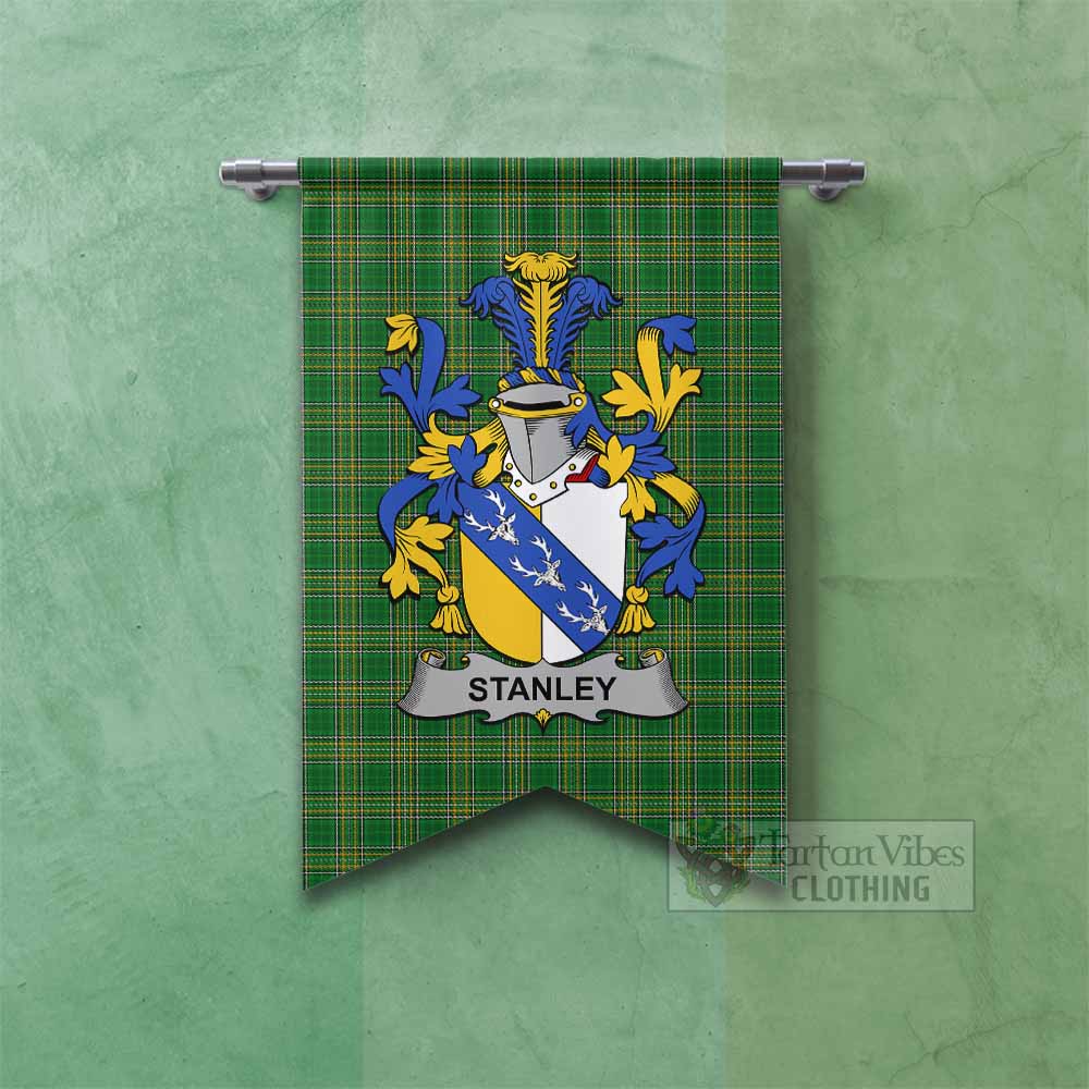 Tartan Vibes Clothing Stanley Irish Clan Tartan Gonfalon, Tartan Banner with Coat of Arms