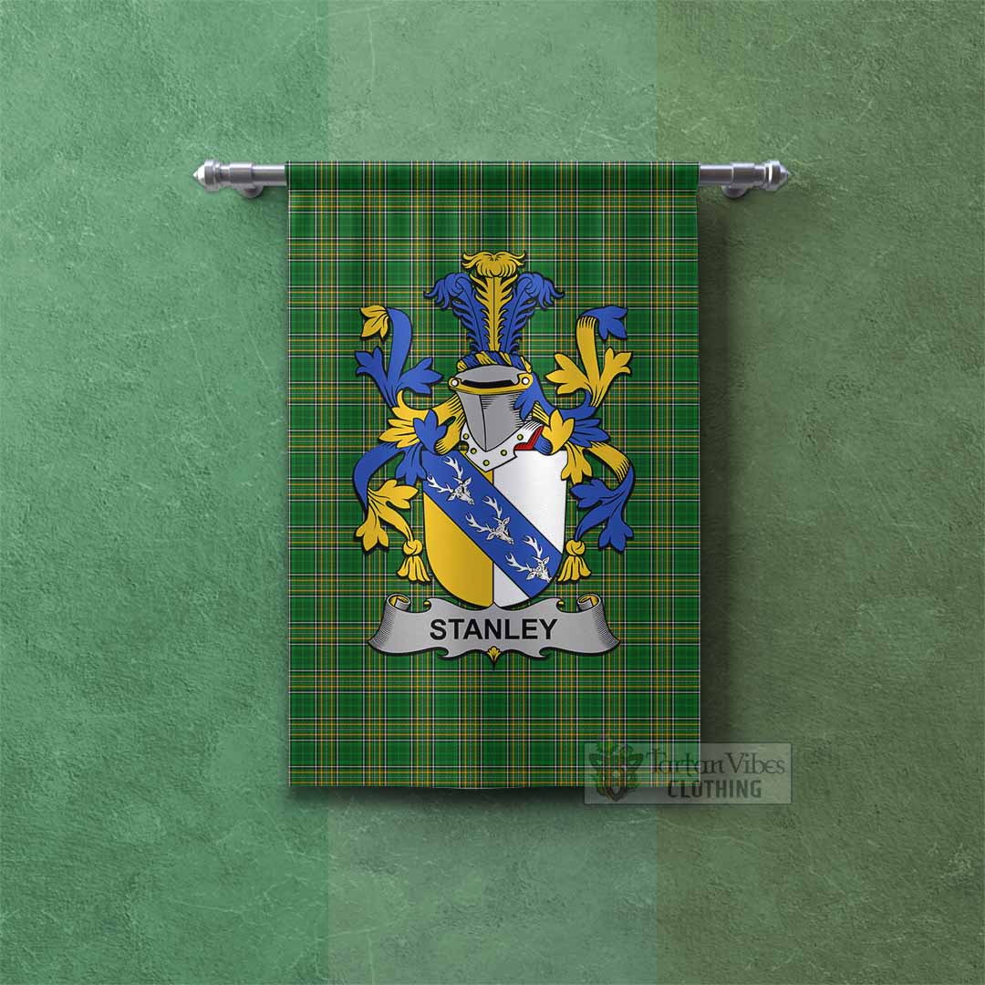 Tartan Vibes Clothing Stanley Irish Clan Tartan Gonfalon, Tartan Banner with Coat of Arms