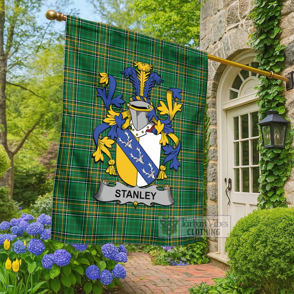 Stanley Irish Clan Tartan Flag with Coat of Arms