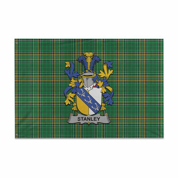 Stanley Irish Clan Tartan House Flag with Coat of Arms