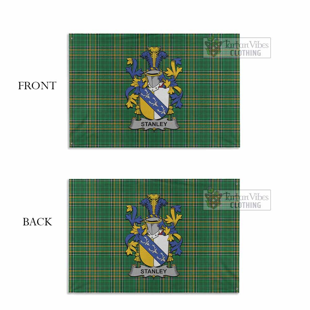 Tartan Vibes Clothing Stanley Irish Clan Tartan House Flag with Coat of Arms