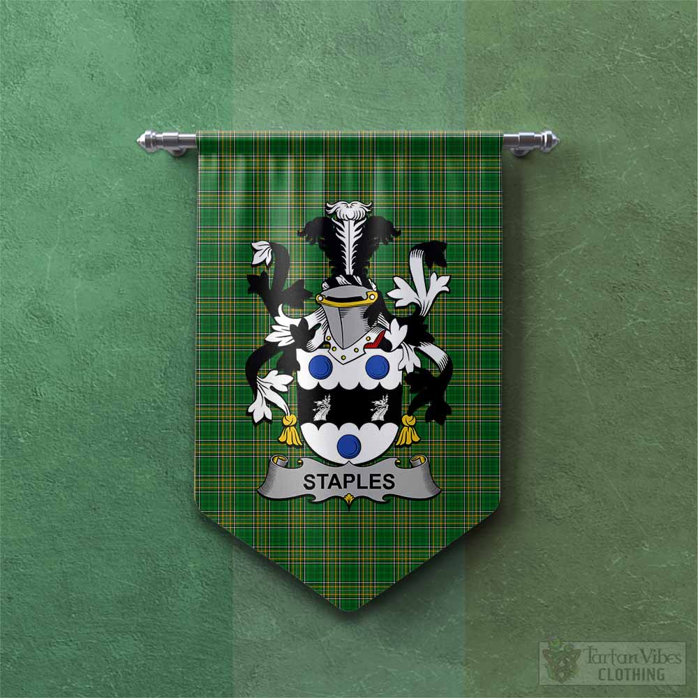 Tartan Vibes Clothing Staples Irish Clan Tartan Gonfalon, Tartan Banner with Coat of Arms
