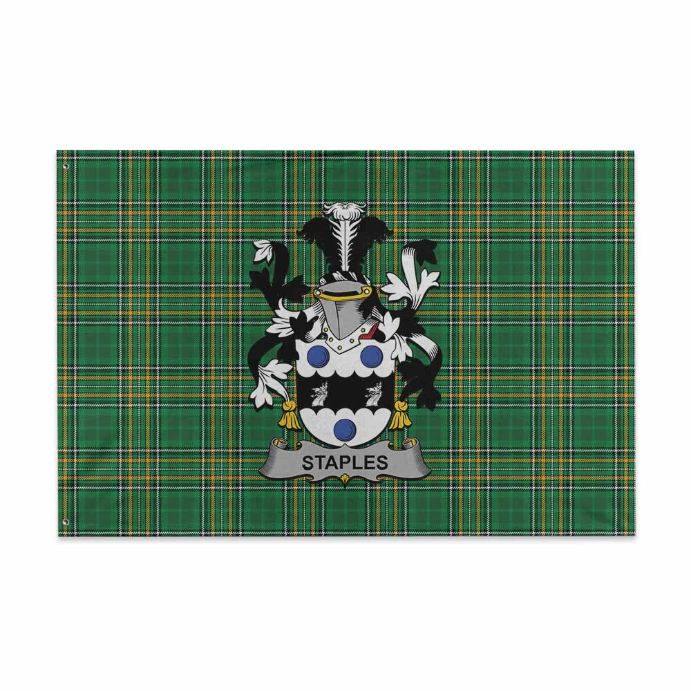 Tartan Vibes Clothing Staples Irish Clan Tartan House Flag with Coat of Arms