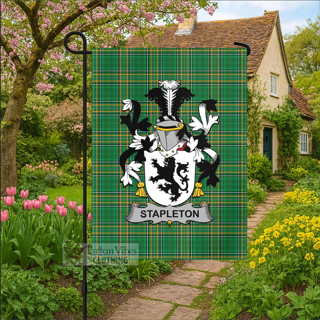 Stapleton Irish Clan Tartan Flag with Coat of Arms