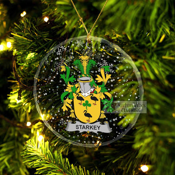 Starkey Irish Clan Christmas Glass Ornament with Coat of Arms