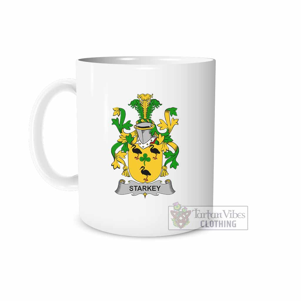 Starkey Irish Clan Coat of Arms Ceramic Mug White - 2D-tartanvibesclothing