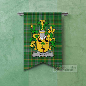 Starkey Irish Clan Tartan Gonfalon, Tartan Banner with Coat of Arms