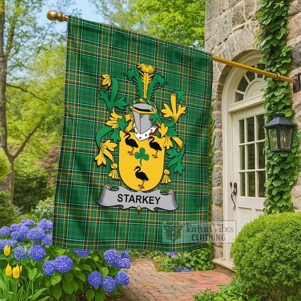 Starkey Irish Clan Tartan Flag with Coat of Arms